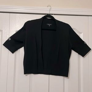 Verve Ami’ Black short sleeve sweater, open front, size Medium